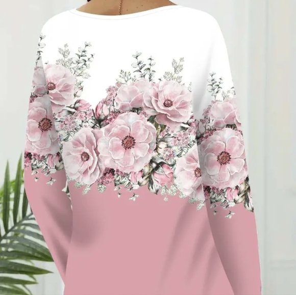 Floral Print Color Block Top - Picture 4 of 11